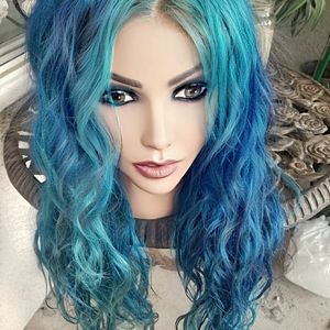 Blue Ombré Human Hair Wig